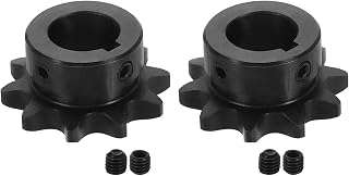 uxcell 2 Pcs #40 Chain Roller Sprocket 3/4" Bore, 10 Tooth C45 Carbon Steel ANSI #40 Roller Sprocket Round Hole with Set Screws for ISO 08A Chain