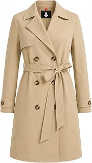 Orolay CHIIONE Women Trench Coat Long Double Breasted Belted Rain Coat