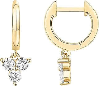 PAVOI 14K Gold Plated Dainty Motif Charms Huggie Hoop Earrings for Women
