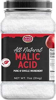 Malic Acid Powder 11 oz Jar - Pure & All Natural, Food Grade, Crystals, Tart Flavor, Gluten Free, Non-GMO by Spicy World