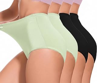 4Pack High Waisted Tummy Control Underwear Women's Girdle Panties Full Coverage Ladies Panties for Women