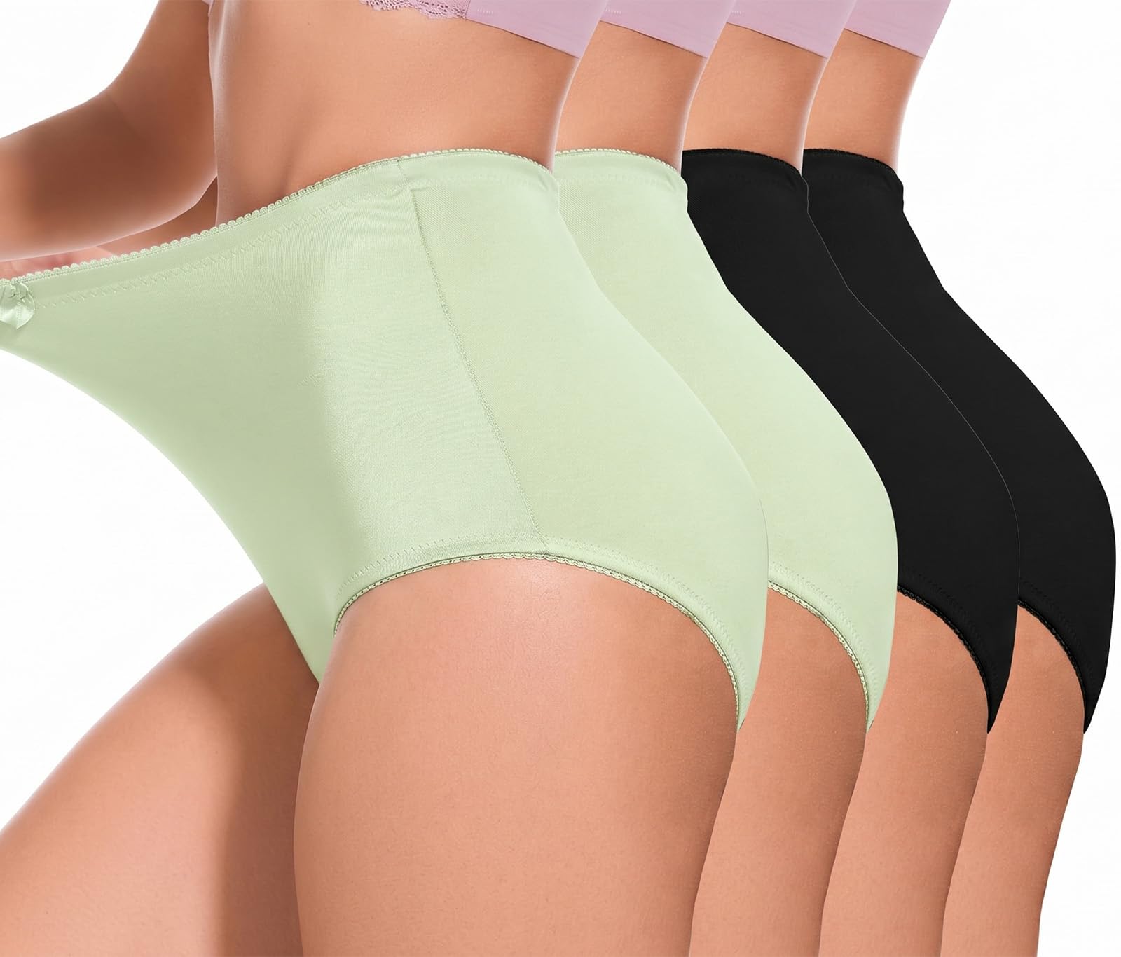 4Pack High Waisted Tummy Control Underwear Women's Girdle Panties Full Coverage 