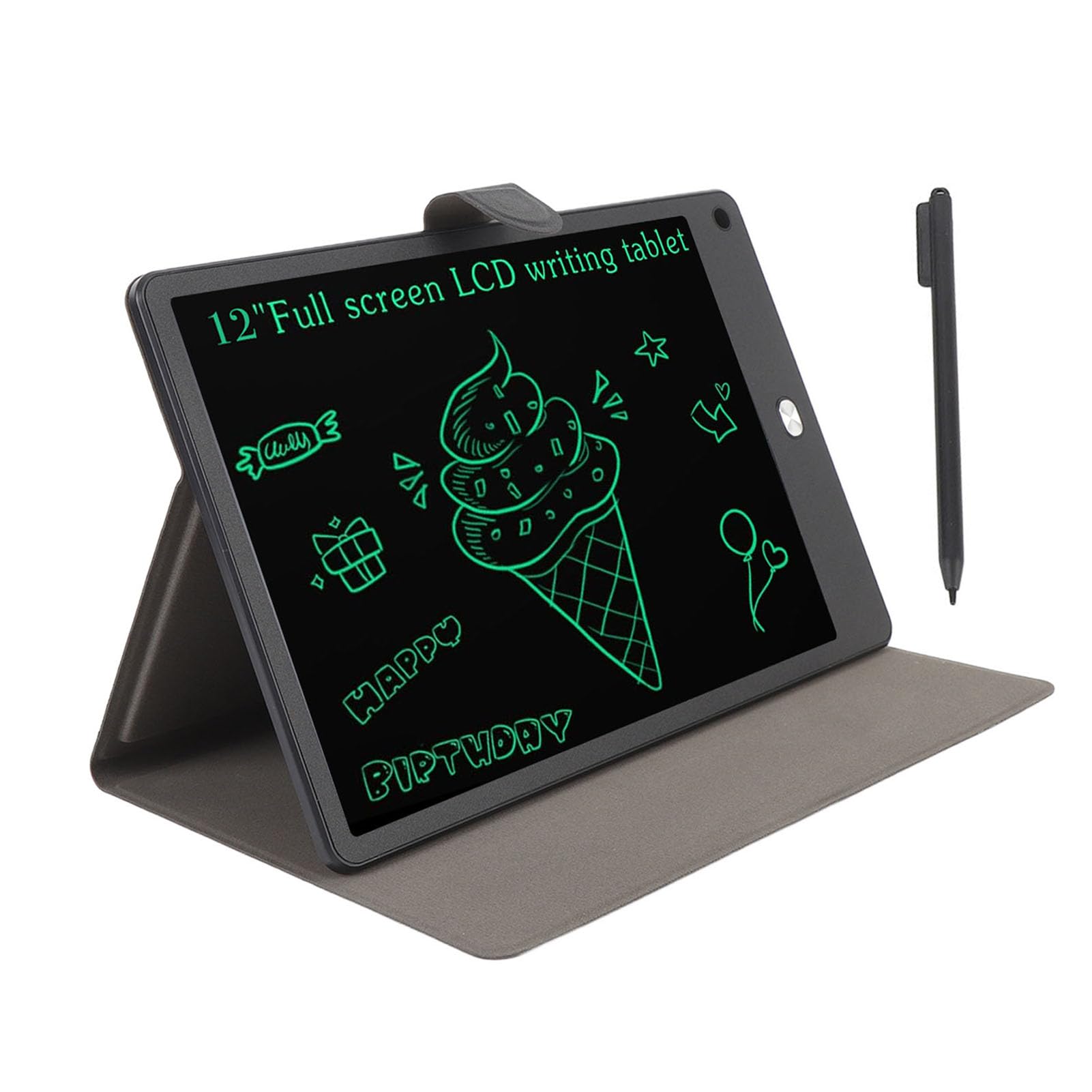YUKERMARB 12 Inch LCD Writing Tablet, Full Screen Erasable Drawing Pad with PU C