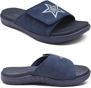 KuaiLu Men's Sandals Comfortable Plantar Fasciitis Orthopedic Slide Adjustable Lightweight Beach Pool Slippers Summer Non-Slip Rubber Sole