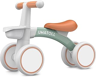 Umatoll Baby Ride 1 Year, Bike Without Pedals, Gift Children 1-2 Years | Baby Bike Toy with Basket, Adjustable Seat, Tricycle Boy Girl 12-24 Months, First Birthday Gift