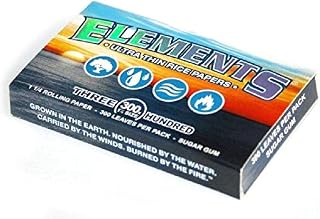 ELEMENTS 300 Ultra Thin Rice Rolling Paper 1.25 Size, 300 Leaves