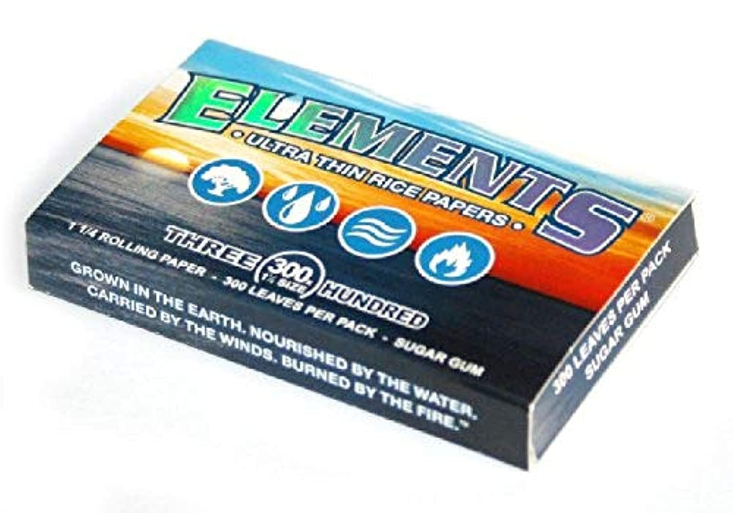 ELEMENTS 300 Ultra Thin Rice Rolling Paper 1.25 Size, 300 Leaves