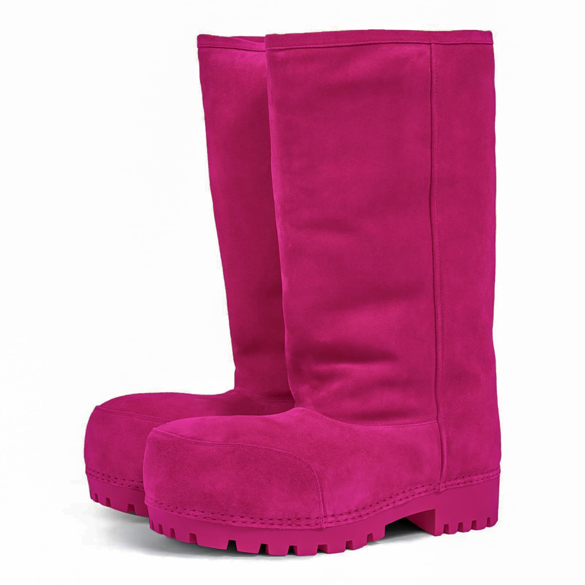 Agodor Snow Boots for Women,Suede Platform Fuzzy Winter Boots,Warm Faux Fur Slip
