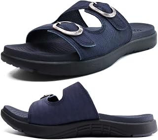 COFACE Sandals Women's Orthopaedic Comfort Feet Plantar Fasciitis Arch Support Orthotic Slides Sandals Summer Flip Flops Lightweight Outdoor Sandals Adjustable Straps Yoga Footbed, Size 35-42
