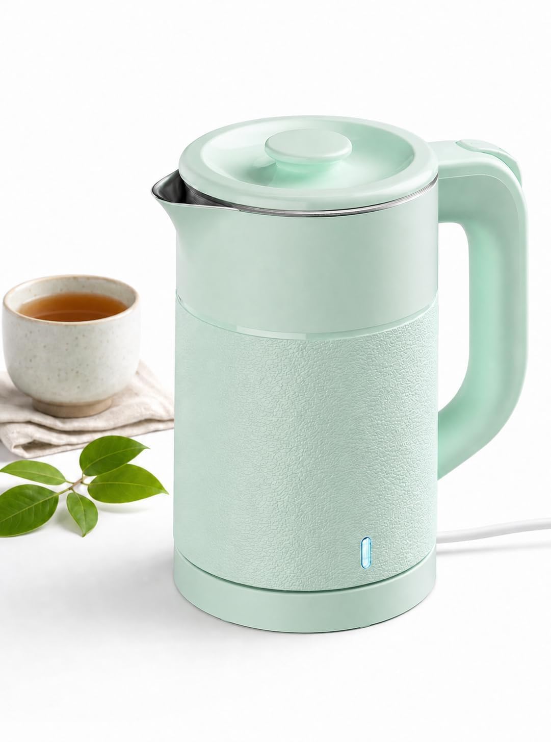 Tuehakny Small Electric Kettle 0.8L, 600W, 304 Stainless Steel Inner, Green | Au