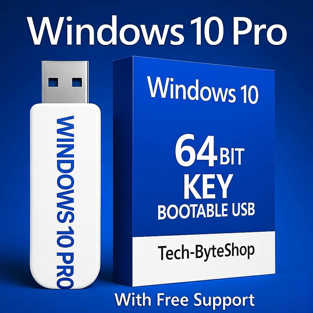 Tech-byteshop USB Compatible with Windows 10 Professional 64 Bit. Recover, Repai