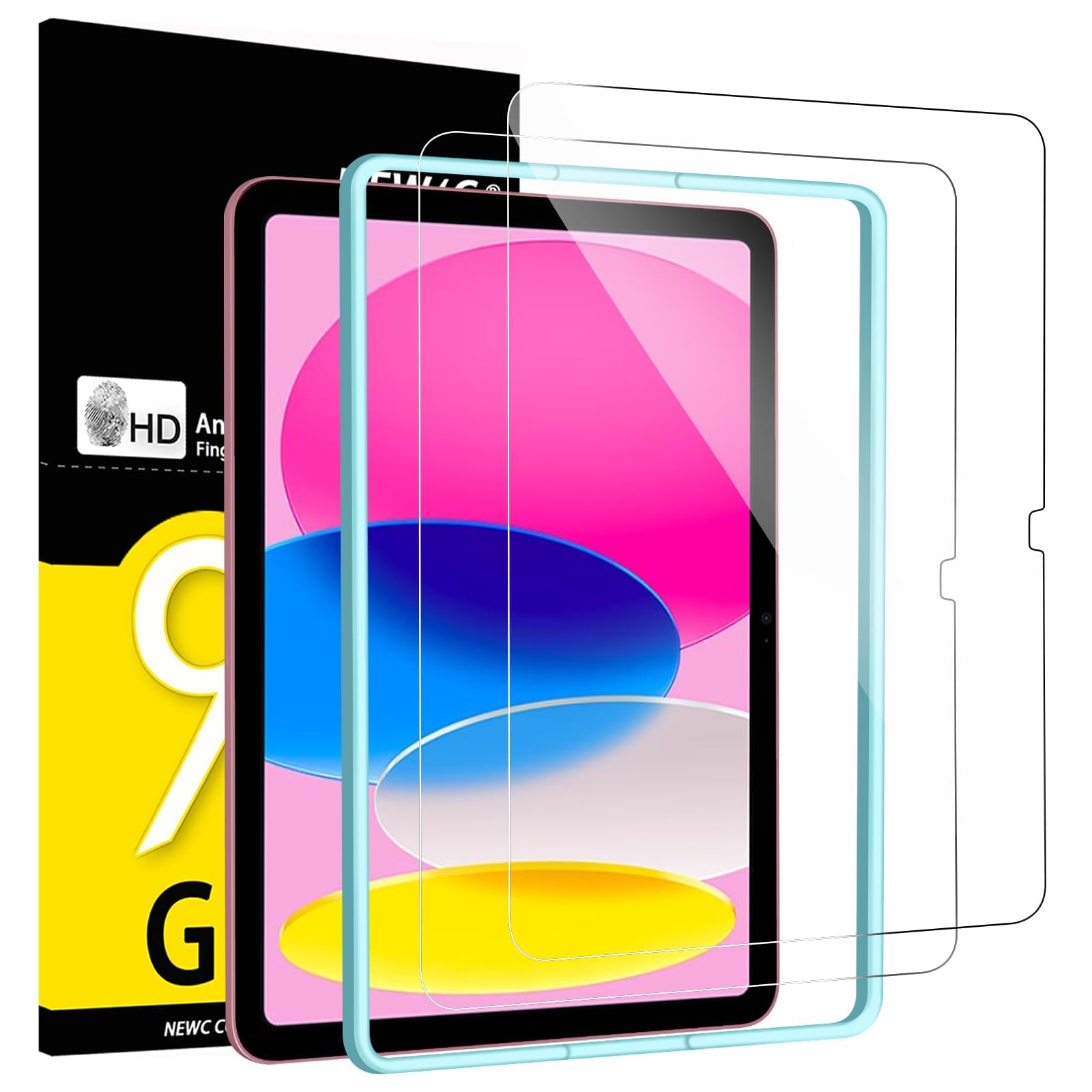 NEW'C 2 Pieces Tempered Glass Screen Protector for iPad Anti Scratch | 2 pieces,