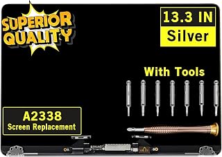 GBOLE Screen Replacement for MacBook Pro A2338 M1 2020 EMC 3578 Retina LCD Display Screen Full Assembly 2560x1600 (Silver)