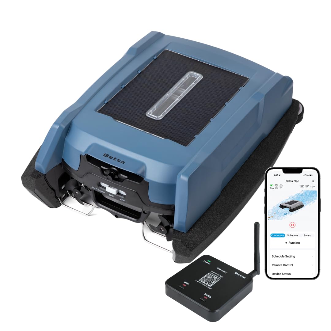 Betta Neo Solar Pool Skimmer Robot, Weather Adaptive, App Control, Blue