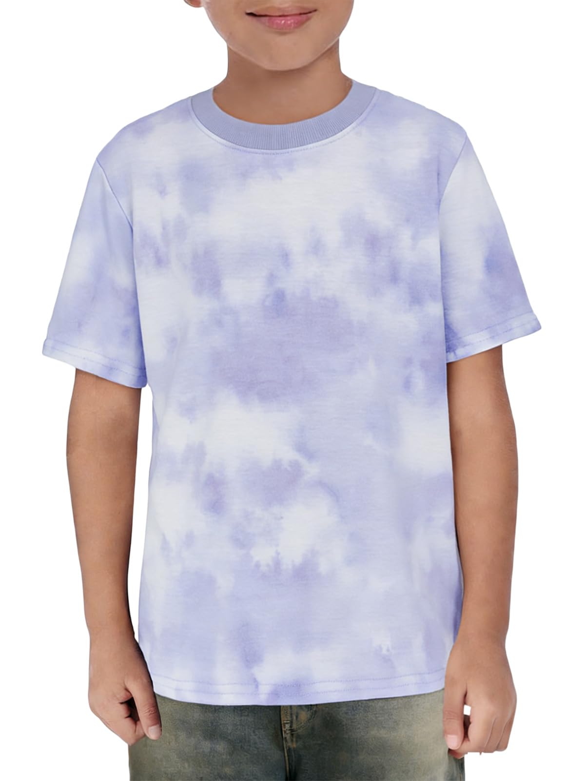 Haloumoning T-shirt per ragazzi tie dye alla moda per bambini a maniche corte gi