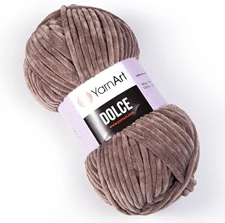 Yarn Art Dolce Yarn 100% Micropolyester Velvet Super Bulky Blanket - 6 Yarn Chenille Baby Blanket (1 Skein, 754)