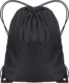 JFmall Drawstring Bags, Swim PE Bags Drawstring Gym Bag for Kids Adults String Swimming Sports Bag for School Sports Swimming Gym Travel Black
