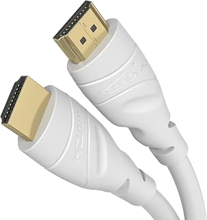 KabelDirekt 4K HDMI Cable - 10m - White - for PS5, Blu-ray, Xbox
