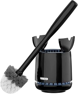 MR.SIGA Toilet Bowl Brush and Holder, Sturdy Long Handle, Black, 1 Pack