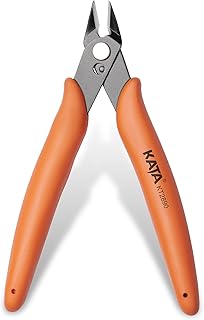 KATA Mini Flush Cutters, 5-Inch Micro Wire Cutters for Jewelry & Model Kits | Compact Sprues Cutter for Jewelry Making, Model Snips, 3d Printing, DIY Crafts, Zip Ties, Electronics and Soft Wire Trimming