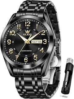 OLEVS Mens Watches Business Dress Stainless Steel Waterproof Casual Male Watch