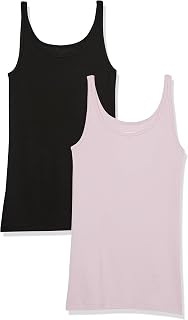 Amazon Essentials Women's Modal Vest, Basic Tank Top with Thin Straps, Pack of 2