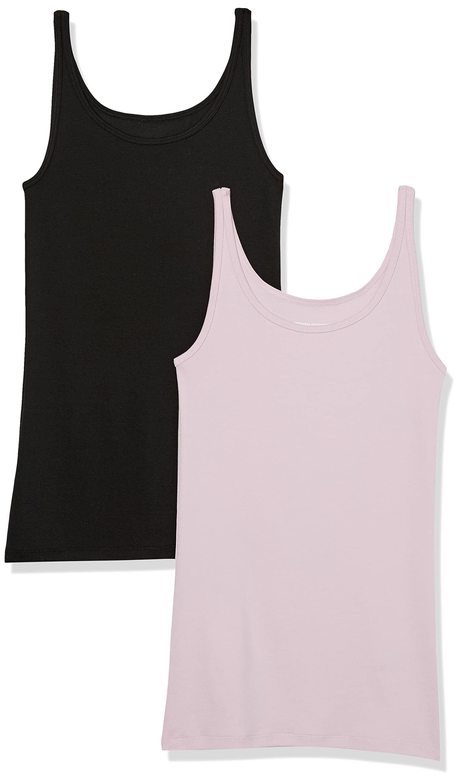 Amazon Essentials Women's Modal Vest, Basic Tank Top with Thin Straps, Pack of 2
