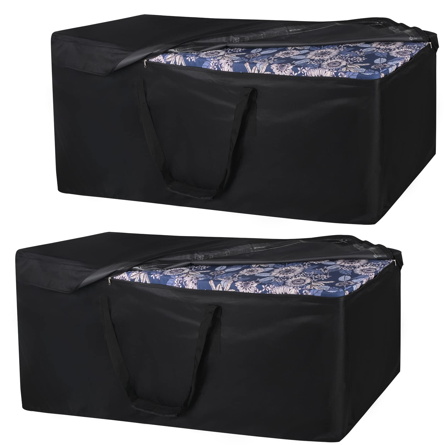 NettyPro Patio Cushion Storage Bags 2 Pack Water-Resistant Extra Large Bag for O