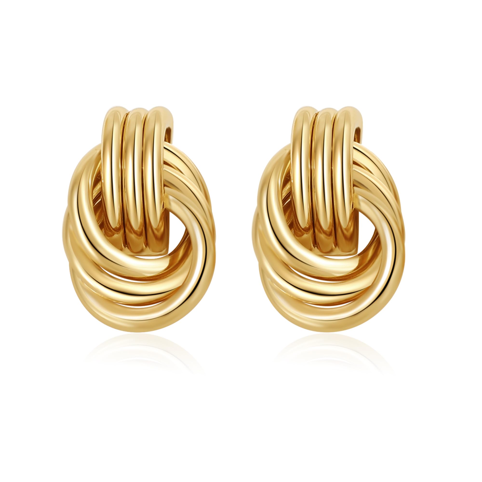 SHERLOVE Chunky Knot Gold Earrings Women Statement Drop Dangle Earrings | 14K Go
