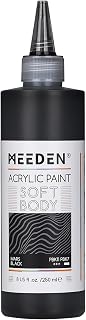 MEEDEN Mars Black Acrylic Paint: Matte Finish 250ml/8.45oz Soft Body