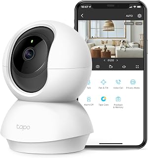Tapo 2K Pan Tilt Security Camera for Baby Monitor, Dog Camera, C210 | Motion Detection, 2-Way Audio Siren, Night Vision, Cloud &SD Card Storage, Works with Alexa & Google Home