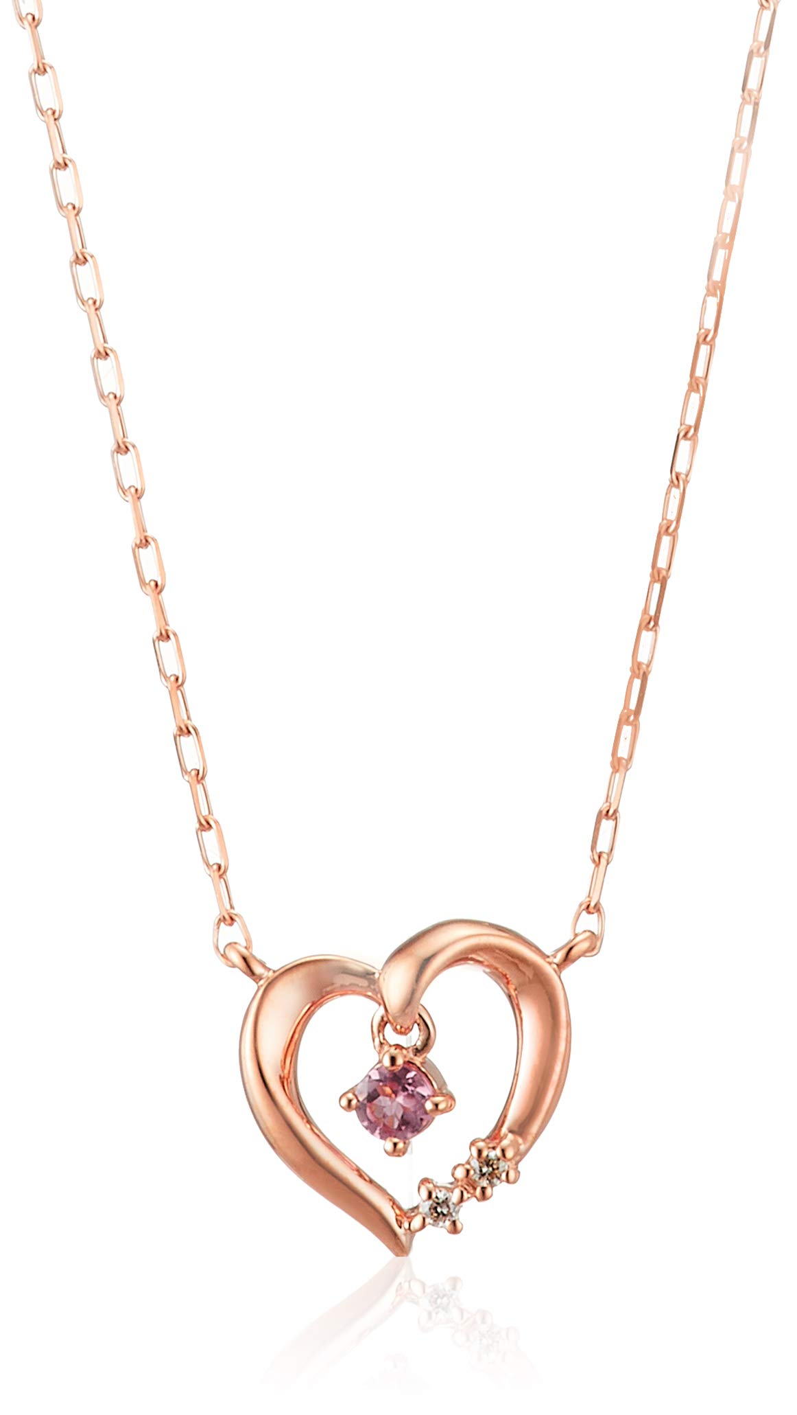 Birthstone K10 Pink Gold Necklace
