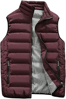 Men's Outdoor Casual Stand Collar Outwear Padded Vest Coats