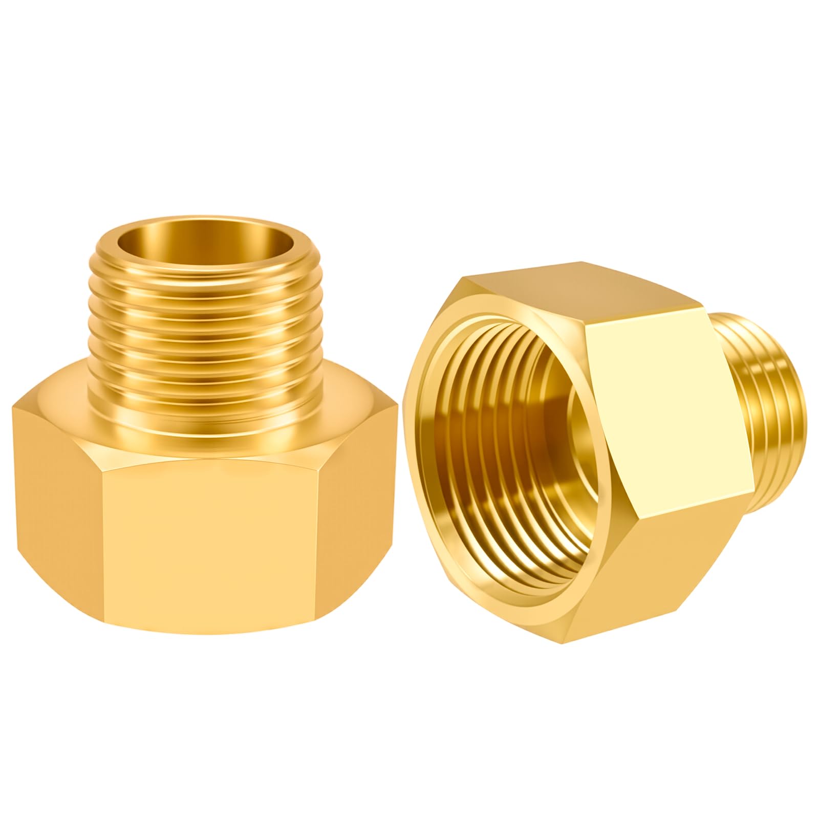 SDTC Tech 2-Pack Brass Pipe Fitting 1/2 NPT Thread Male to 3/4 NPT Thread Female