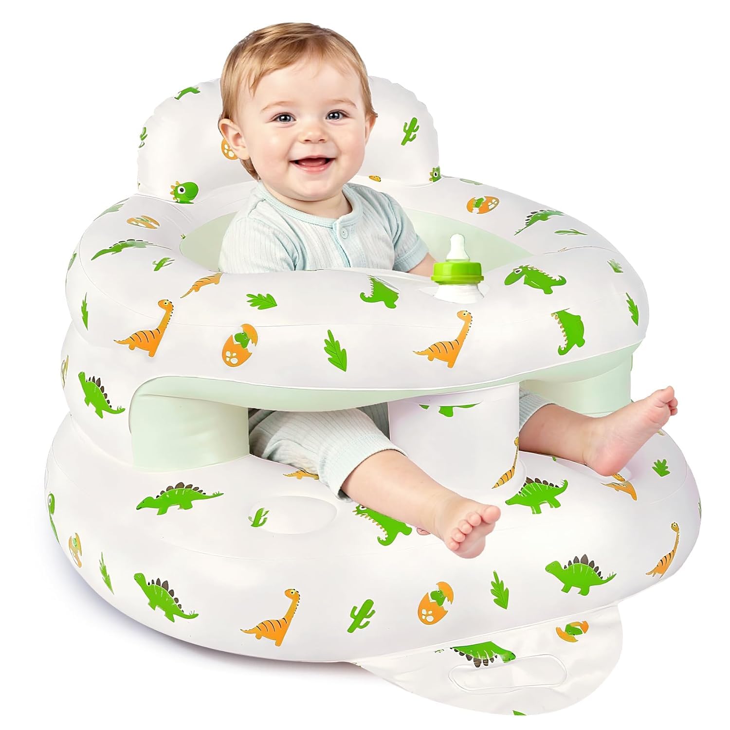 Upgraded Inflatable Baby Seat, Sit Me Up Floor Seat for Baby Chair,Dinosaur | Fu