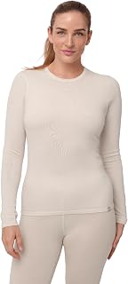DANISH ENDURANCE Merino Wool Long Sleeve Shirt, Women's, Thermal Inner Top, Breathable, Antibacterial, Odor Resistant, Solid Color