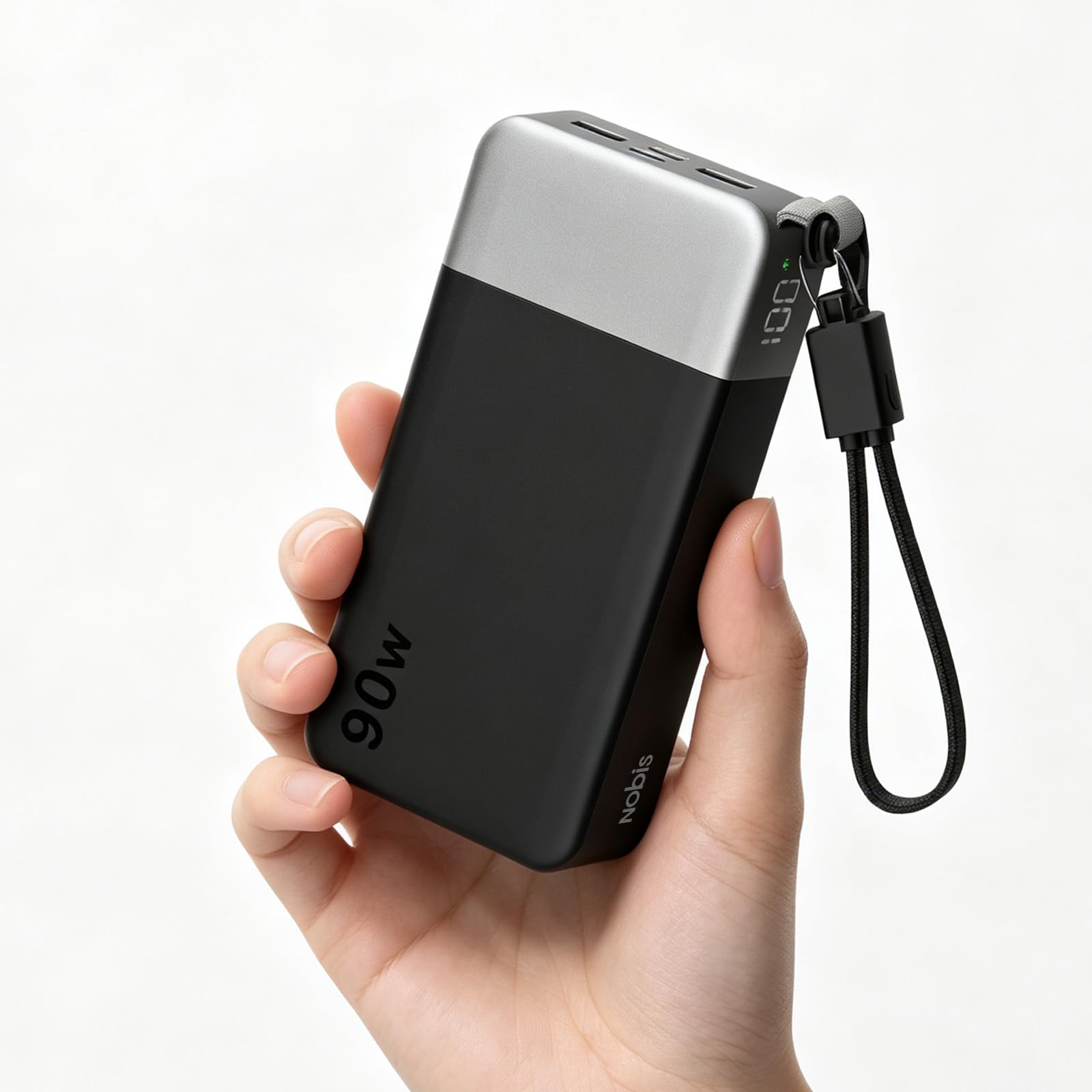 NOBIS 90 W 20,000 mAh PD Fast Charging Power Bank with Integrated USB-C