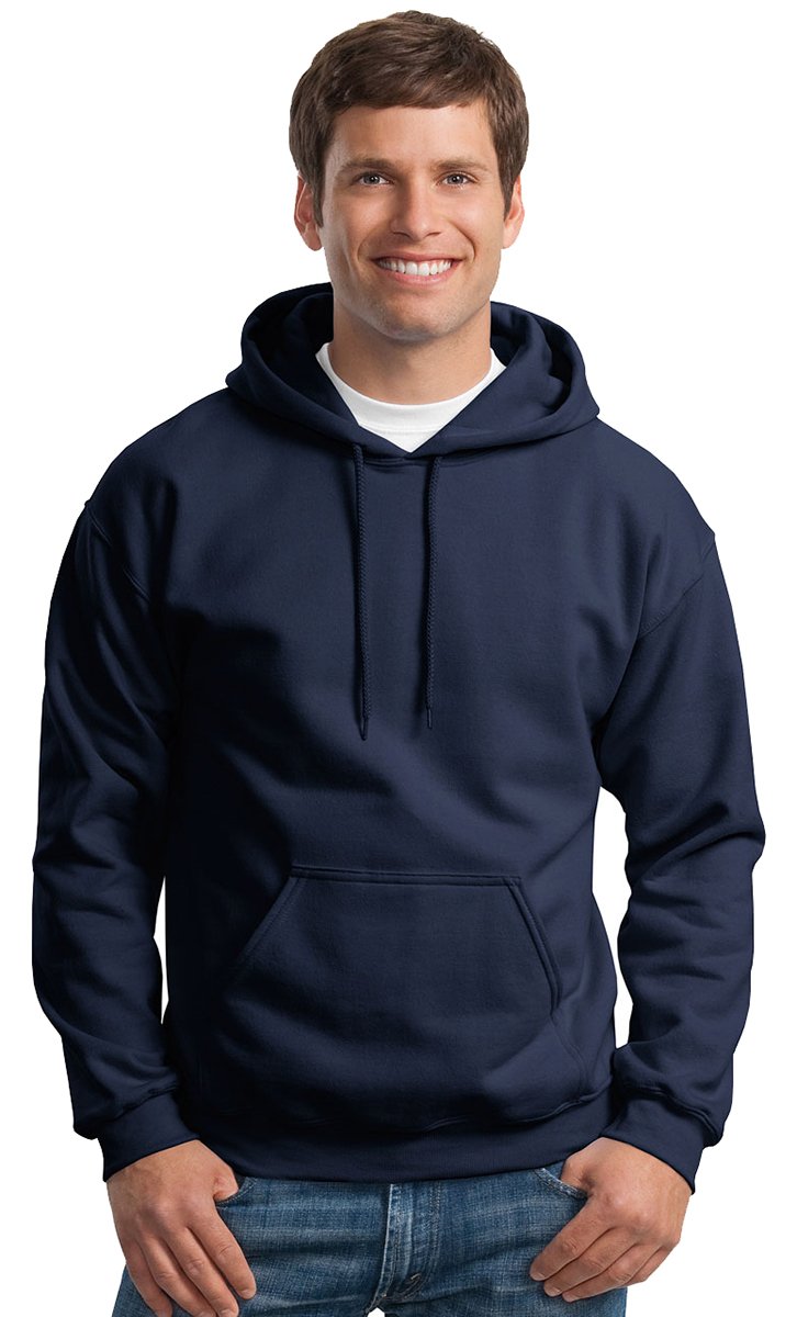 Gildan Men's Heavy Blend Drawcord Hooded Sweatshirt, Safety Pink