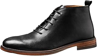 rismart Dress Stylish Boots for Men Leather Ankle High Winter Shoes