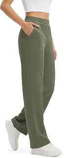 ODODOS Women's Modal Soft Classic Pants Mid Rise Pull-On Lounge Casual Work Pants with Pockets- 27" / 29" / 31" Inseam