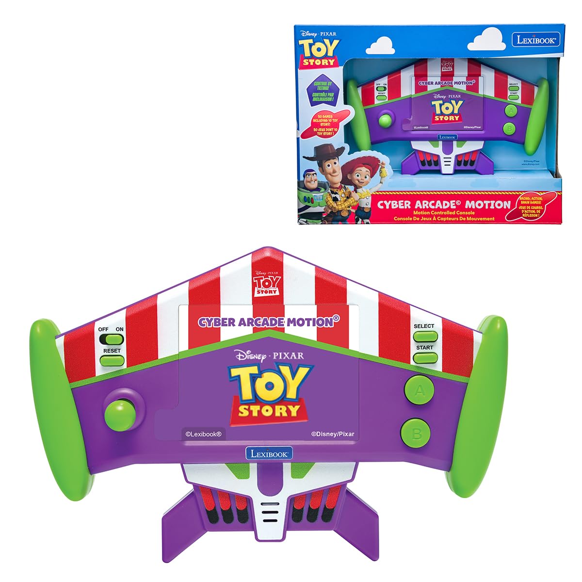Lexibook, Toy Story Cyber Arcade Motion Console, JL3180TS | 50 games, 10 Toy Sto