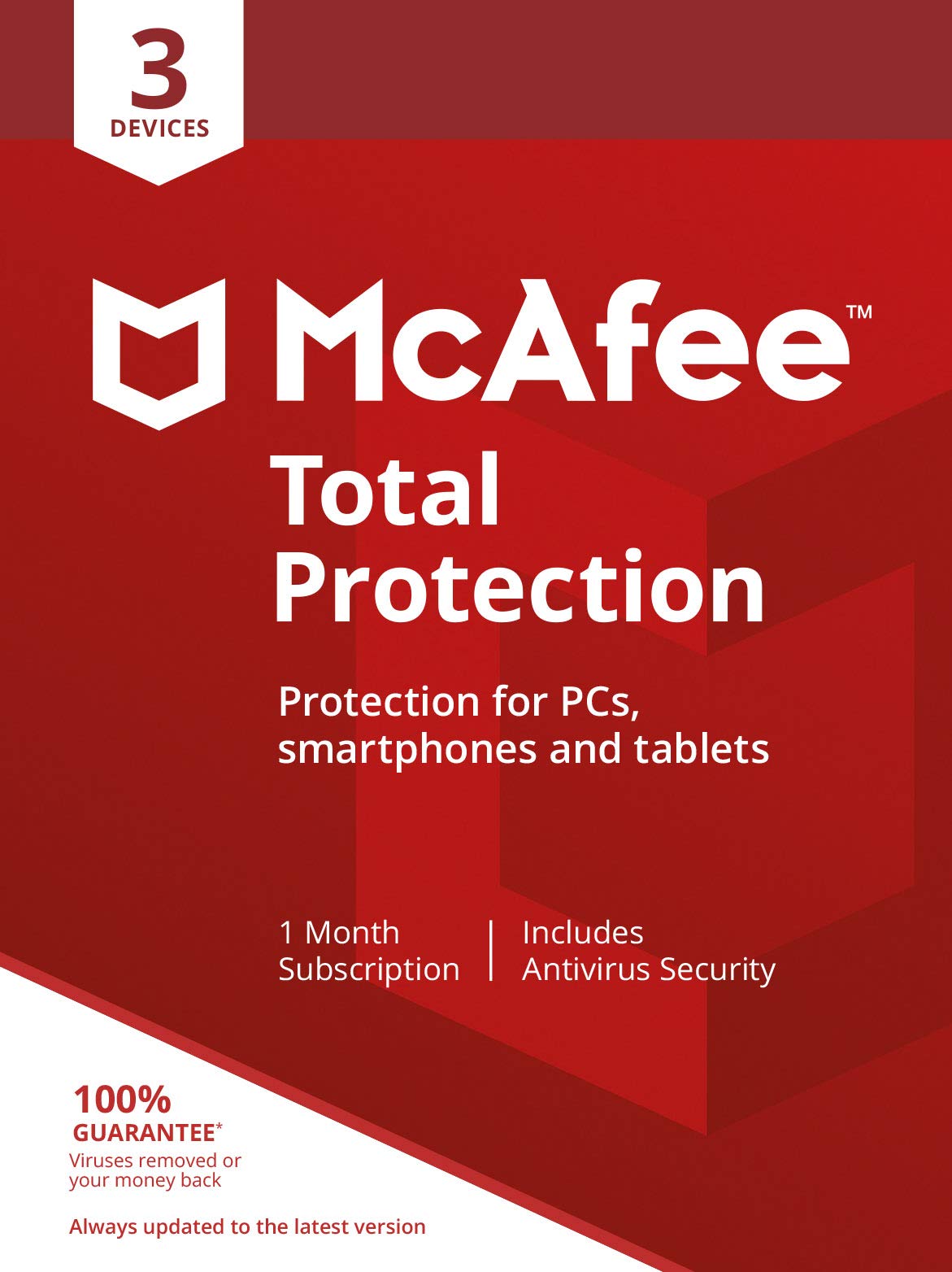 McAfee Total Protection - 3 Devices|2020|3 Devices|1 Year|PC/Mac/Android|Downloa