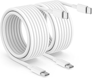 2Pack 10ft USB C to C Cable, 60W Type C to Type C Fast Charging Cord for iPhone 18 17 16 15 Pro, Pro Max, Plus, iPad Pro, MacBook Air 13 inch, iPad Pro, Air, for Samsung Galaxy S25 and More