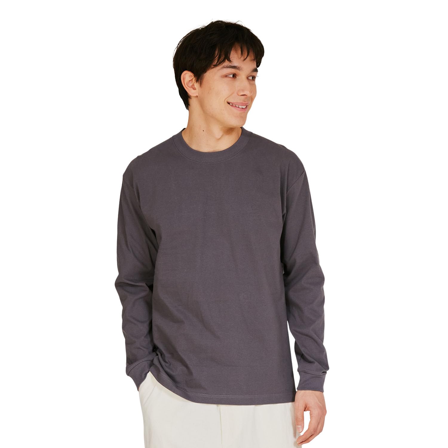 Hanes(ヘインズ) Beefy T-shirt à manches longues pour homme, 100 % coton, tissu épais
