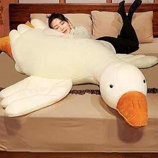 Srutirbo Giant White Goose Plush-75 in Soft Furry Swan Stuffed Animal Pillow,Huge Goose Plush Hugging Pillow Gifts for Every Age (75in)