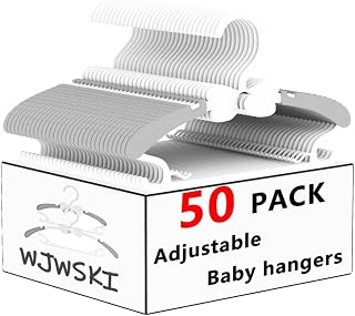 Baby Clothes Hangers 50 Pack, Plastic Kids Hangers Space Saving for Closet