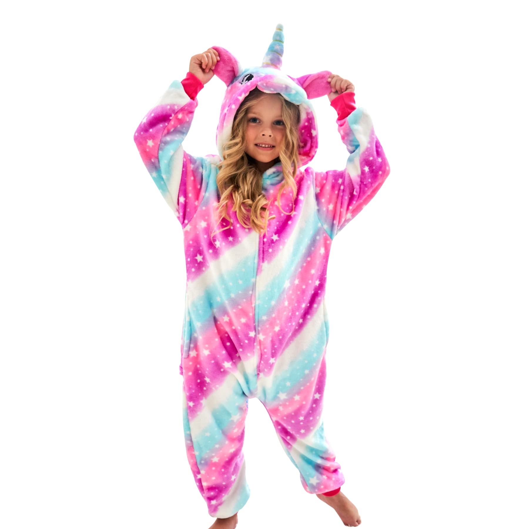 Ceruwum Girls Unicorn Sleepsuit Kids Unicorn Onesie Pyjamas