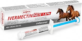 OZIPCO Ivermectin Horse Paste 1.87% | Unflavored – 6.08g Syringe for Equine Use Only Up to 1250 LB