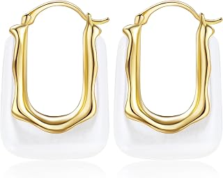 Resin Gold Hoop Earrings Chunky Statement Acrylic Huggie Dangle Fun Jewelry