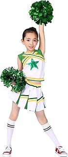 LOLANTA Girls' Cheerleading Costumes with Pompoms and Socks, Kids Halloween Fancy Dress Up, Cheerleader Outfit, 4-13 Years